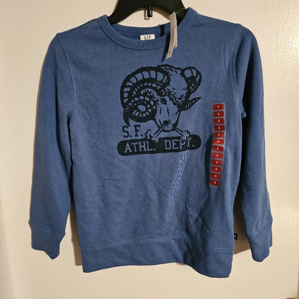 Gap Blue Kids Large 10/12 Ram SF Athletic Department Sweatshirt